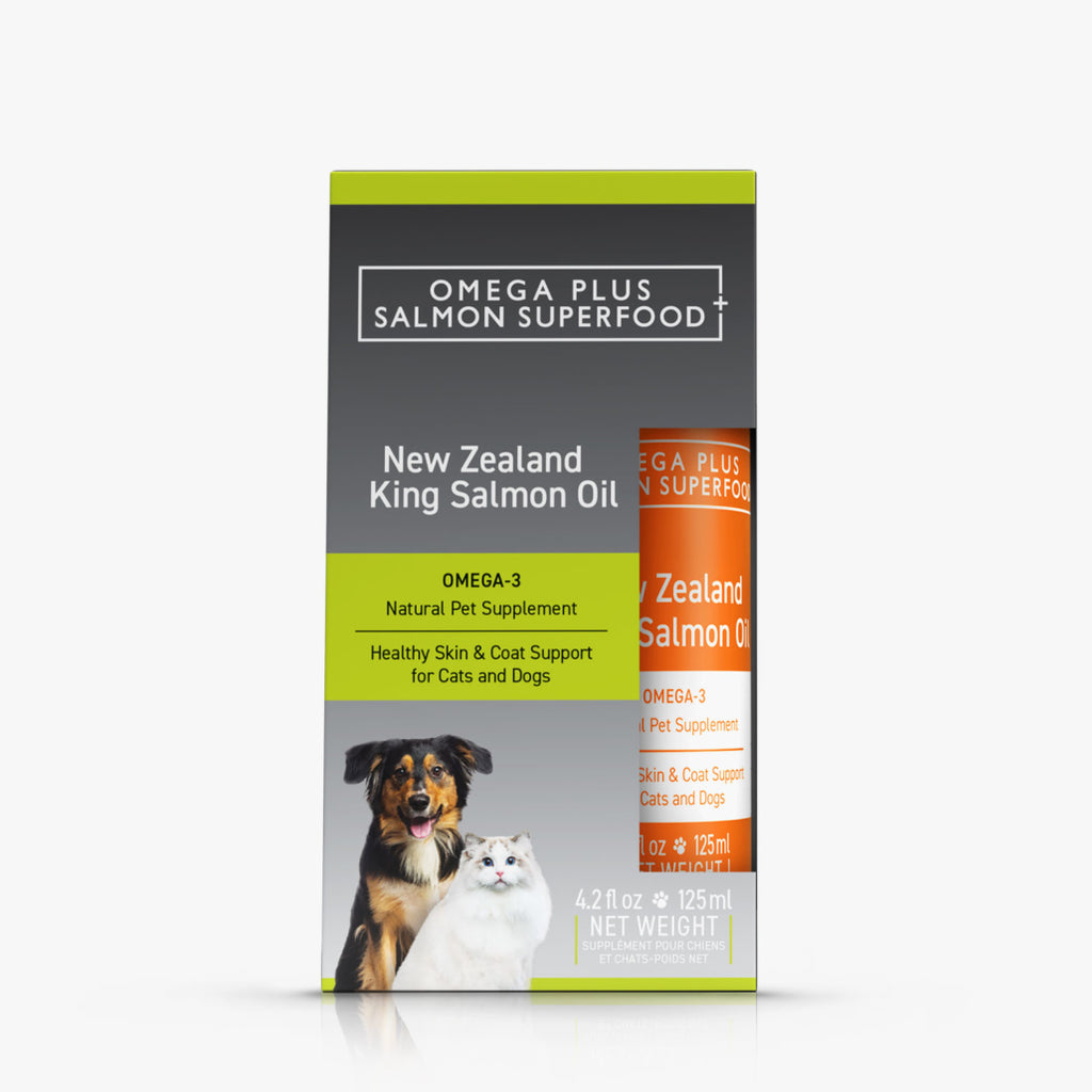 Omega Plus New Zealand King Salmon Oil 125ml - Front - Your Pet PA NZ