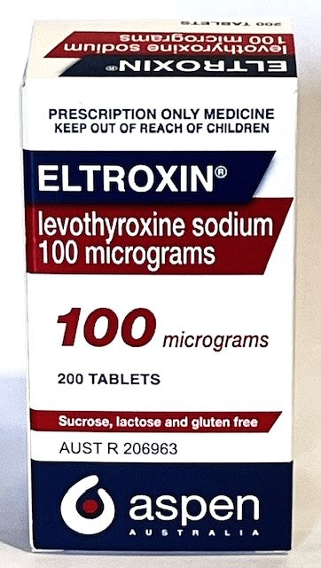 Eltroxin 100mcg 200's - Front - Your Pet PA NZ