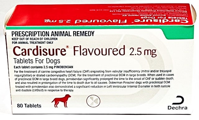 Cardisure 2.5mg flavoured tablets per tablet - Front - Your Pet PA NZ
