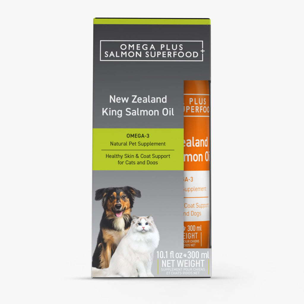 Omega Plus New Zealand King Salmon Oil 300ml - Front - Your Pet PA NZ