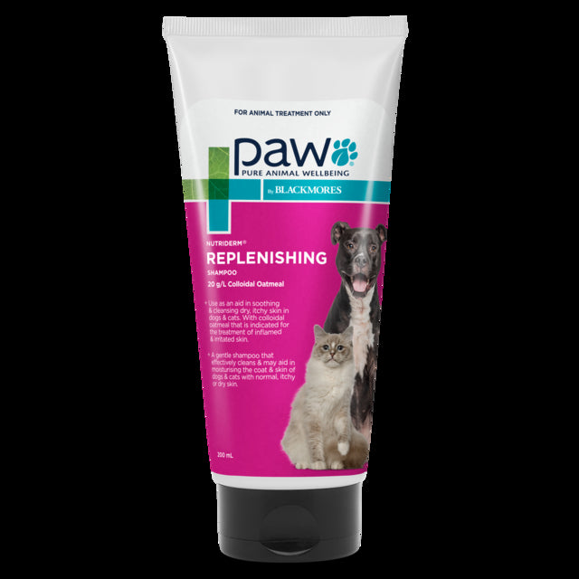 Paw by Blackmores Nutriderm replenishing Shampoo 200ml - Front - Your Pet PA NZ