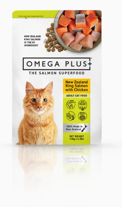 Omega Plus Salmon and Chicken 1.5kg Dry food - Front - Your Pet PA NZ
