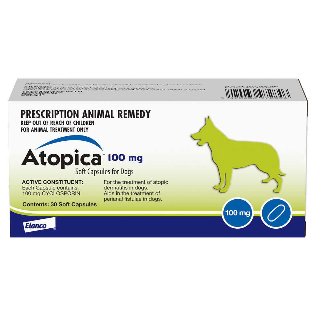 Atopica 100mg 30's - Front - Your Pet PA NZ
