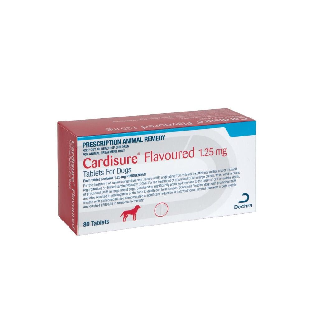 Cardisure 1.25mg 80's per tablet - Front - Your Pet PA NZ