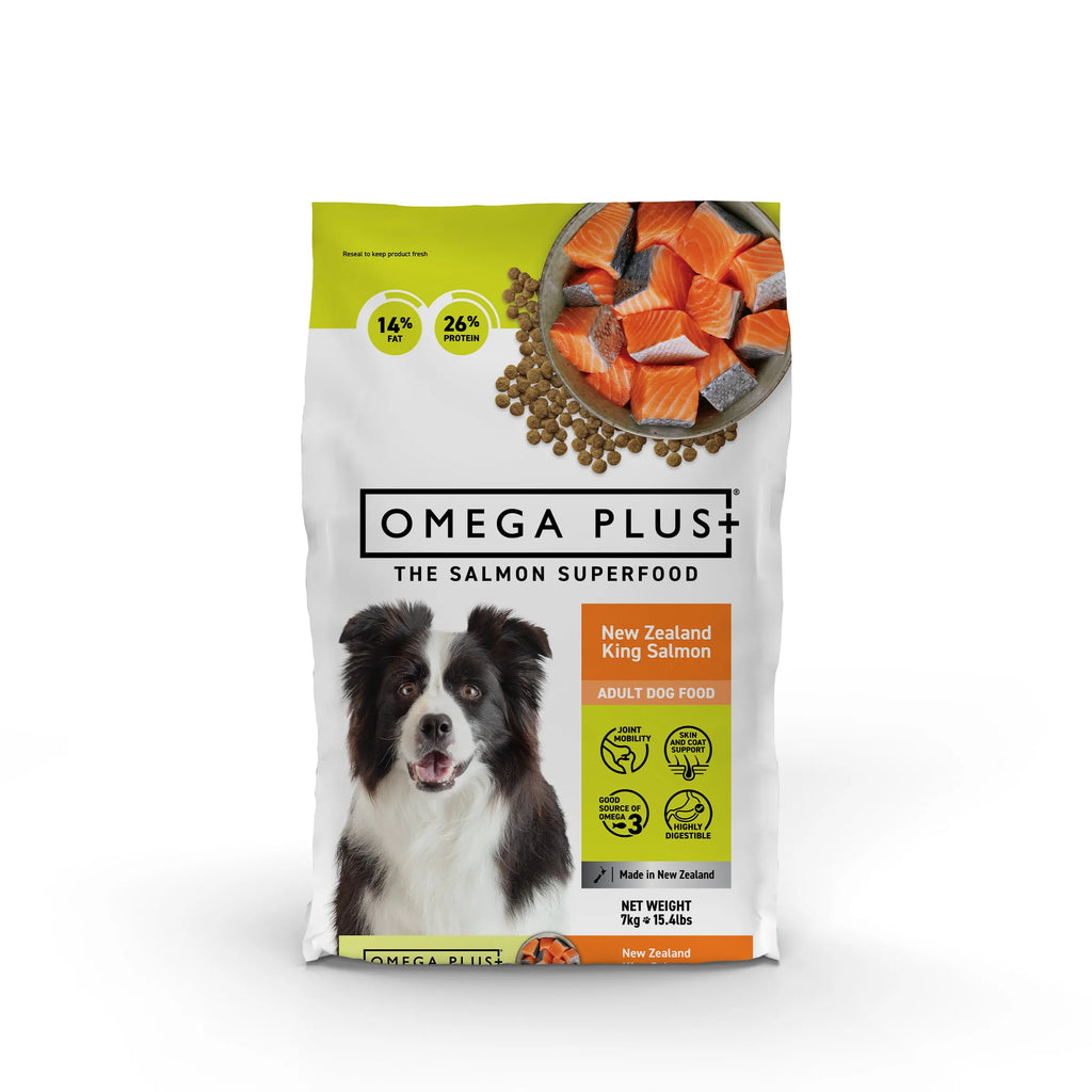 Omega Plus Salmon Dry Dog Food 7kg - Front - Your Pet PA NZ