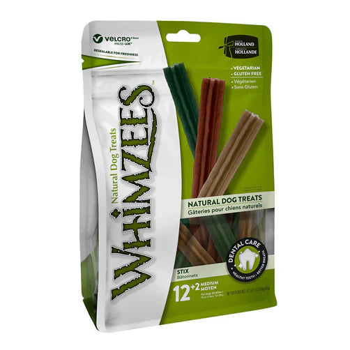 Whimzees Stix Dog Treats Medium 14pk - Front - Your Pet PA NZ