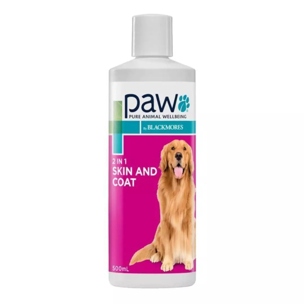 Paw by Blackmores 2 in 1 Skin and Coat conditioning Shampoo 500ml - Front - Your Pet PA NZ