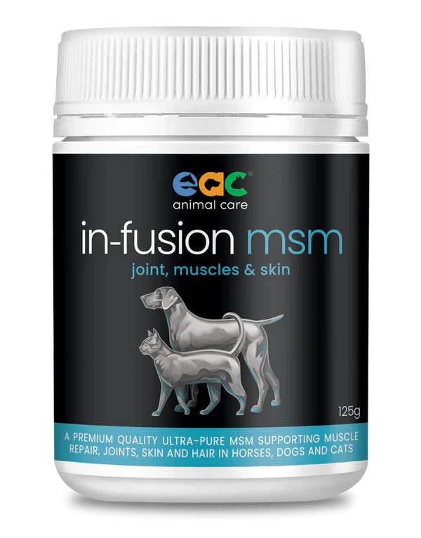 EAC Animal Care In-fusion MSM - Joint, Muscle and Skin 125g - Front - Pet PA NZ