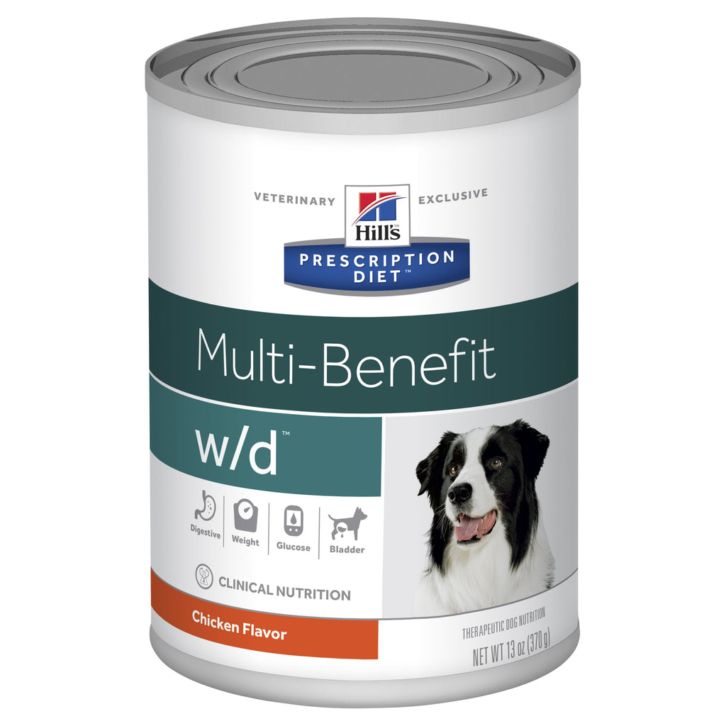 Help your dog maintain a healthy weight with Hill's Prescription Diet W/D Multi-Benefit Dog Wet Food 370gm x 12